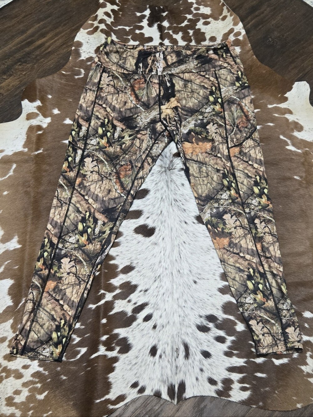 Camo Print Athletic Leggings - Brown/Green